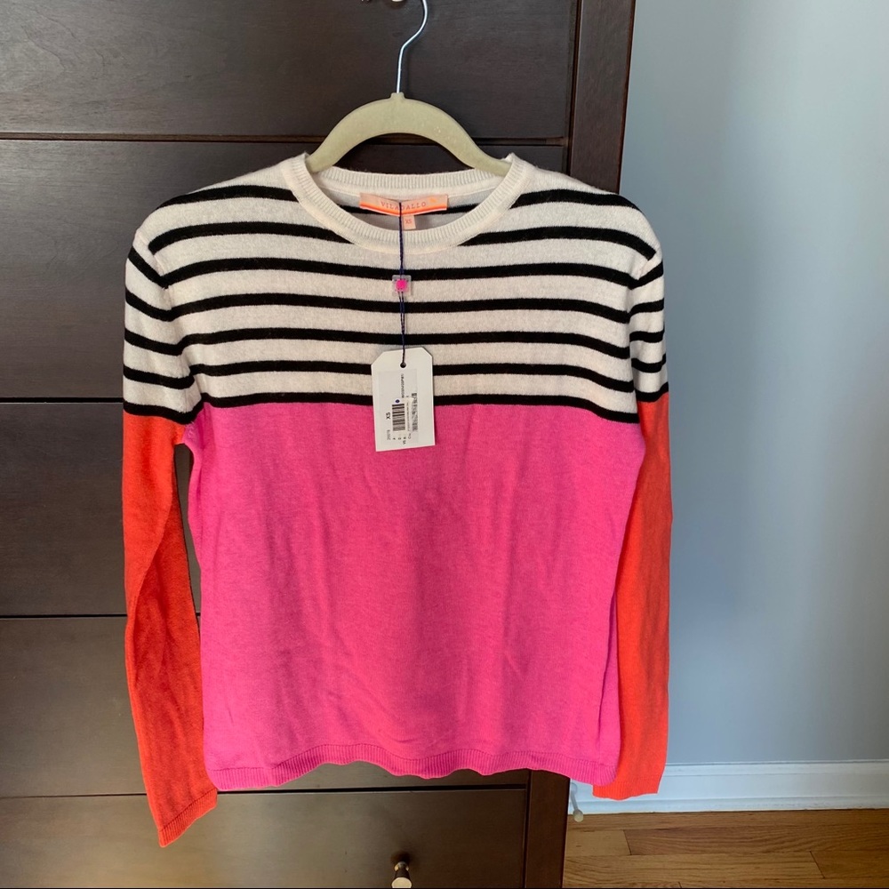 Color block and stripe sweater